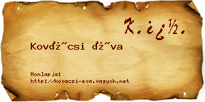Kovácsi Éva névjegykártya